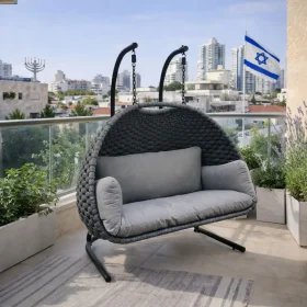 ערסל חבלים דגם יוגה זוגי צבע אפור